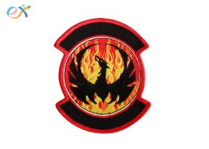 Best Twill Background Embroidered Fabric Patches , Motorcycle Leather Vest Patches wholesale