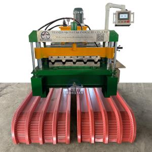 IBR Crimping roof sheet roll forming machine working video in South Africa automatic Horizontal crimp machine Raw material: PPGI