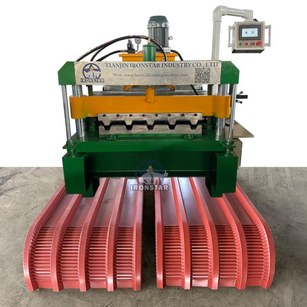 Cheap IBR Crimping roof sheet roll forming machine working video in South Africa automatic Horizontal crimp machine Raw material: PPGI for sale