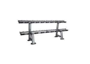 China Durable Steel Double Tier Barbell Dumbbell Rack Holder Commercial Gym on sale