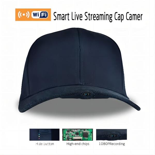 Cheap 2K Sport Action Hidden Camera Hat APP Control With 1000mah Rechargable Battery for sale