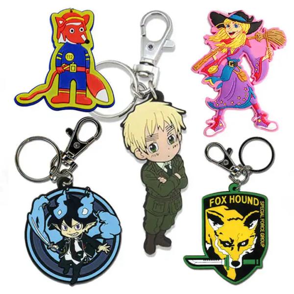 Cheap Custom 2D Soft PVC Keychain 3D Key Chain Rubber Keychains Logo Soft Silicone Keyring for sale