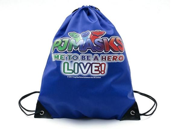 Cheap Eco Friendly Custom Printed Drawstring Backpack 210 Denier Polyester Made for sale