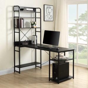 MDF Board 28.74H Computer Desk Study Table With Bookshelf Rack
