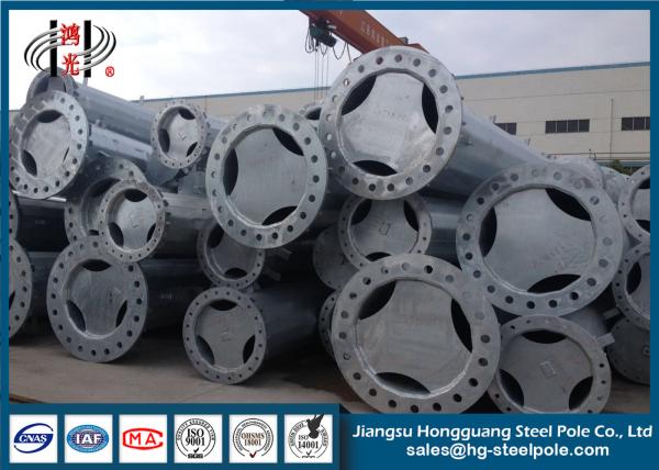 Cheap Galvanized Polygonal Electrical Power Transmission Poles with Climbing Rung for sale