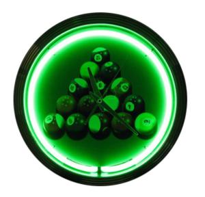 China Rohs Antique Neon Wall Clocks 130V Neon Led Clock 15 Inch Shell on sale