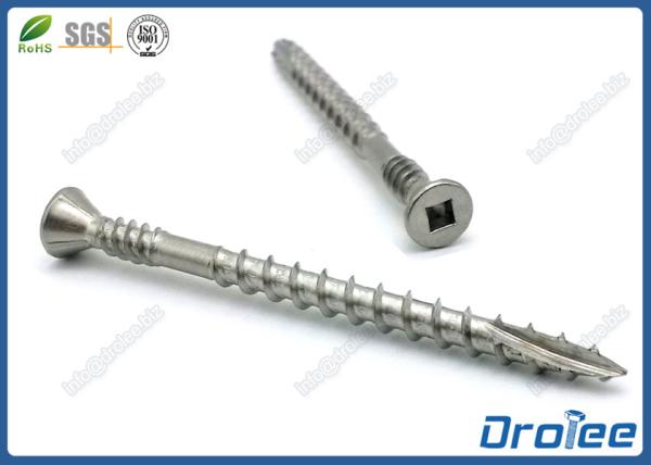 Cheap Marine Grade 316 Stainless Double Thread Square Drive Composite Decking Screws for sale