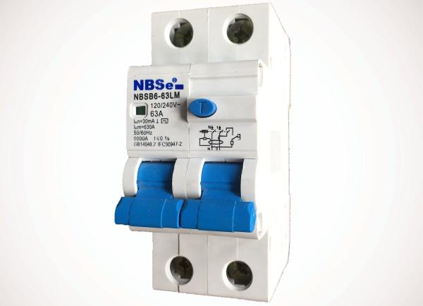 Cheap 1+N Pole Residual Current Circuit Breaker NBSB6-63LM Series RCCB 2P CL.AC TYPE for sale