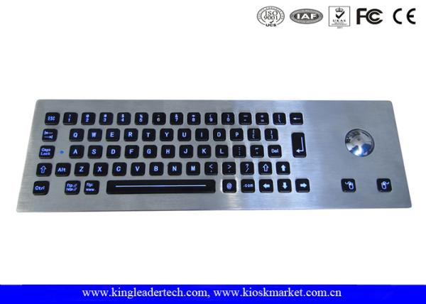 Cheap Robust IP65 Illuminated Metal Keyboard Customizable With Trackball for sale