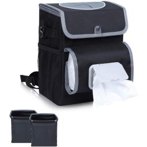China Custom Wholesale Portable Cheap Waterproof 100% Leak Proof Car Trash Can With Lid And Storage Pockets on sale