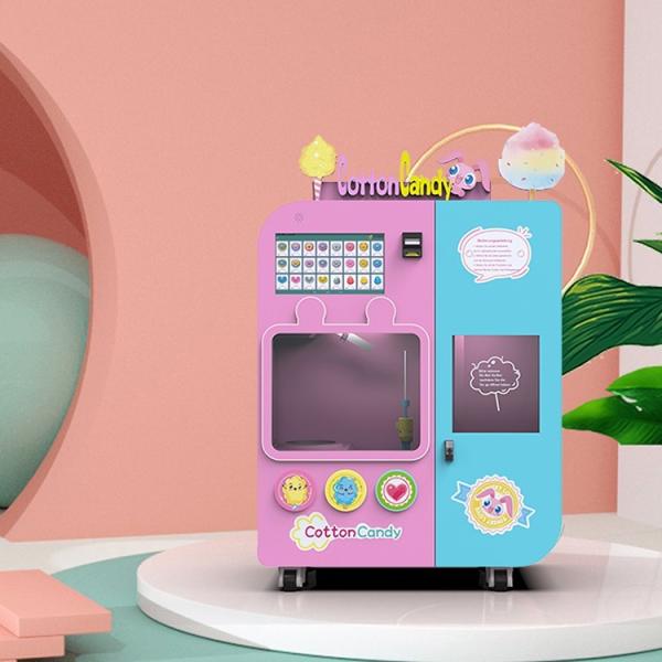 Cheap 36 Fancy Flower Cotton Candy Machine Wireless 110V Candy Floss Vending Machine for sale