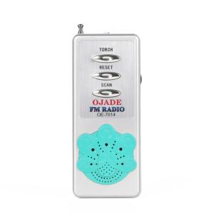 Portable Mini Flashlight Radio ABS Material With Headphone Built in Speaker
