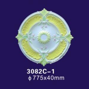 China White Color Ceiling Light Cover Plate , 30 Inches Rosettes Gypsum Ceiling Rose on sale