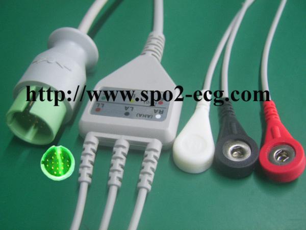 Cheap Spacelabs GE ECG Cables 90496 Ultraview TRU-LINK Style Low Noise Signal Transfer for sale