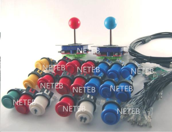 Cheap 2 Player Arcade Bundle Kit with Standard Buttons,2 joysticks and 20 american buttons for sale