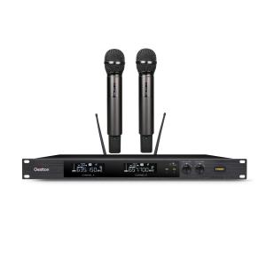 Best OEM Handheld Dual Channel UHF Wireless Microphone 30MHz BandWidth Multi Function Clear Voice Customize wholesale