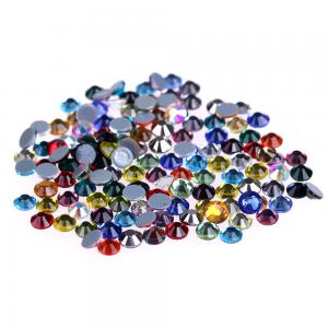 Multi Color MC Glass Rhinestones , Flat Back Glass Crystals Eco - Friendly