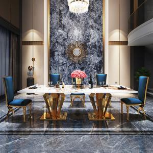 Height 78cm Large Rectangular Marble Dining Square Table Marble Top