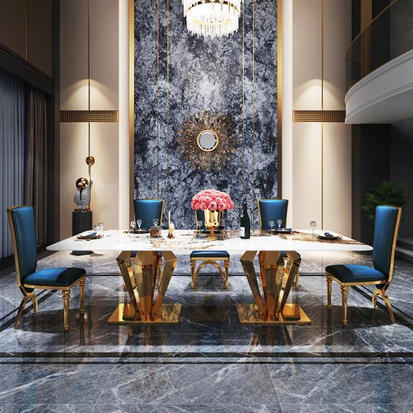 Cheap Height 78cm Large Rectangular Marble Dining Square Table Marble Top for sale