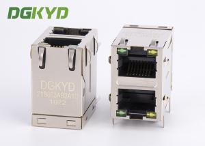 10/100 BASE 2x1 offset magnetic Network Connector, stacked rj45 modular jack