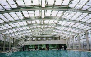 Durable Steel Structures Space Frame Roof  Swimming Pool Cover Simple Installation