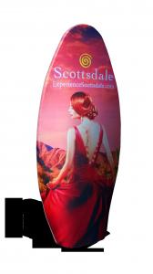 Attractive Tension Fabric Trade Show Displays Stylish Surf Board Shape