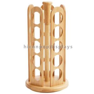 Durable Tabletop Wooden Display Racks Custom 25 Bottles Candy / Spice Jar Rack