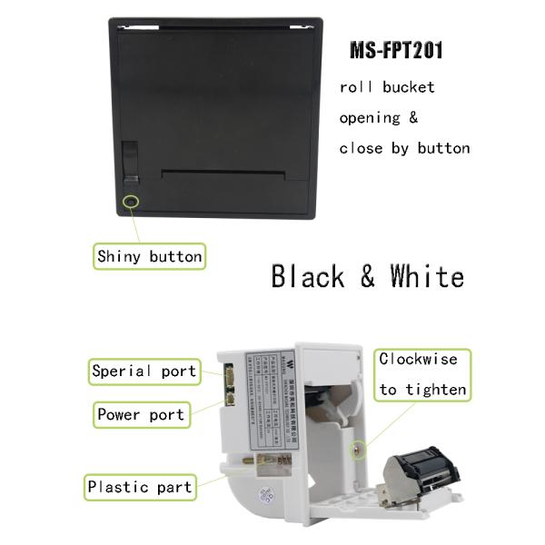 Multiple Panel Mount Printers LED Indication Usb Thermal Printer MS-FPT201