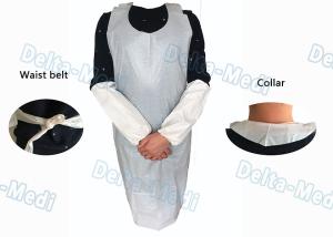 Operating Rooms White Disposable Aprons , Dust Proof Plastic Throw Away Aprons