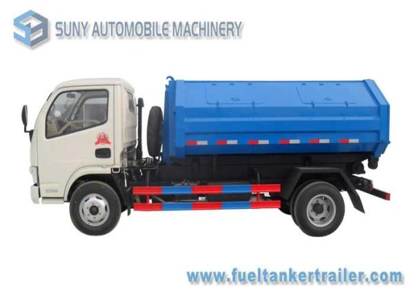 Cheap Dongfeng 4 - 5m3 Diesel Arm Hook Garbage Trucks , 4x2 Drive Refuse Truck for sale