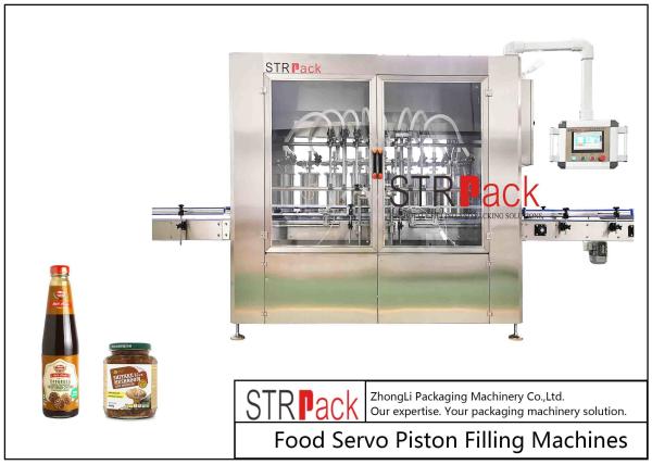 Cheap Servo Motor Driving Linear Piston Filling Machine For Shiitake Mushroom Sauce for sale