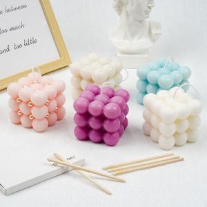 Best Customized White Soy Rubix Cube Luxury Big Scented Bubble Candles wholesale