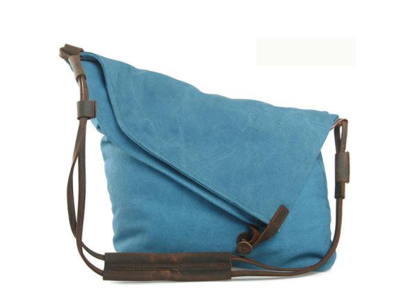 Cheap Wholesale Canvas Handbags Folded Design Waxed Canvas Messenger Bag for sale