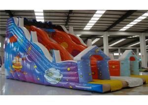 China Kids Commercial Inflatable Slide , Obstacle Course Water Slide Cartoon Printing on sale