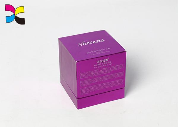 Cheap Fancy Paper Custom Made Presentation Boxes Purple Luxury Silver Foil Printing for sale