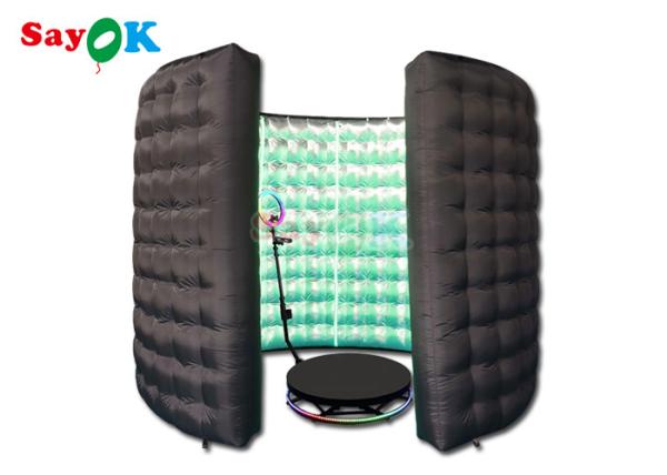 Cheap Custom Black Inflatable Photo Booth Party Events Blow Up Led 360 Photo Booth Enclosure for sale