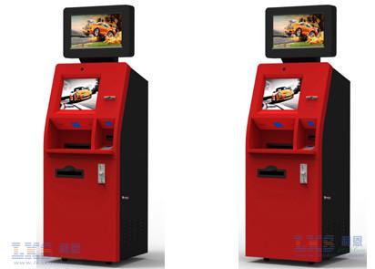 Cheap Customer Service Banking ATM Kiosk , Money Automatic Teller Machine Red Color for sale