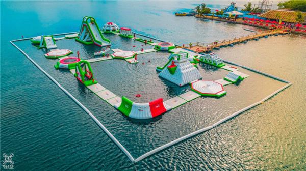 Cheap Adults Inflatable Floating Obstacle Water Park Games With TUV Certificate for sale