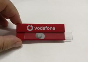 China Aluminum Alloy Custom Name Tags With Vodafone Logo Printing Metal Name Badges For Employees on sale
