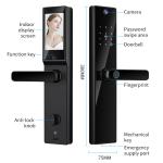 Camera Viewer Lock Tuya APP Intercom Biometric Fingerprint Smart Digital Door