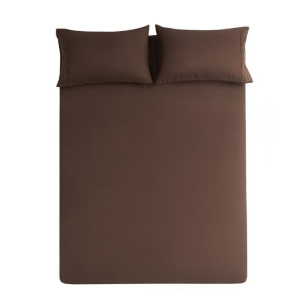 Cheap Double / Queen Size 4 Piece Bedding Set Solid Coffee Color For Bedrooms for sale