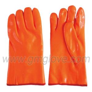 China Fluorescent PVC Chemical Resistance Gloves, Cold Weather Proof on sale