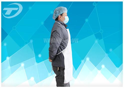 Cheap 25gsm Polypropylene Spunbond Disposable Plastic Aprons Breathable Single Use for sale