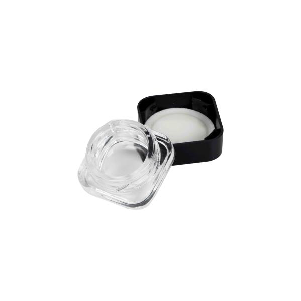 Cheap Clear 5ml Glass Jar Childproof Lid Square Jar Concentrate Jar Packaging with Child Resistant Lid for sale