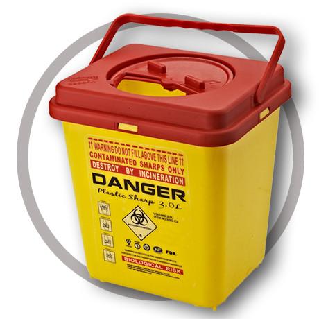 Cheap 3 Litre Sharps disposal container, Sliding Lid, Red,Sharps Container  | WinnerCare for sale