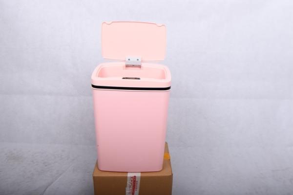 Cheap Pink Motion Sensor Trash Can 12L Rectangle Water Proof Design Long Term Usage for sale