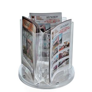 Custom Counter Display Racks , Rotating Acrylic Signage Holder Counter Top Display Stands