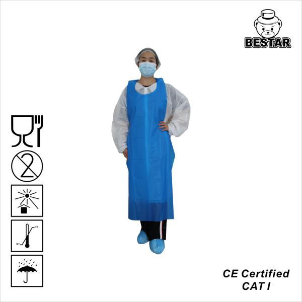 Cheap Custom XXL Blue TPE Full Sleeve Disposable Apron For Food Processing for sale