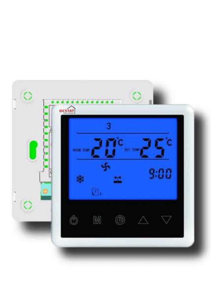 Cheap FCU Touch Button Heating And Cooling Thermostat With Programmable Fan for sale