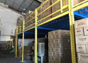 China Q235B Cold Steel Warehouse Storage Mezzanine Floor Racking System Yellow Color on sale